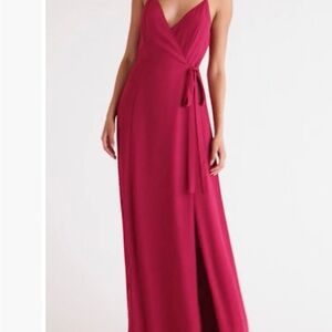 Wayf Angelina Slit Wrap Gown